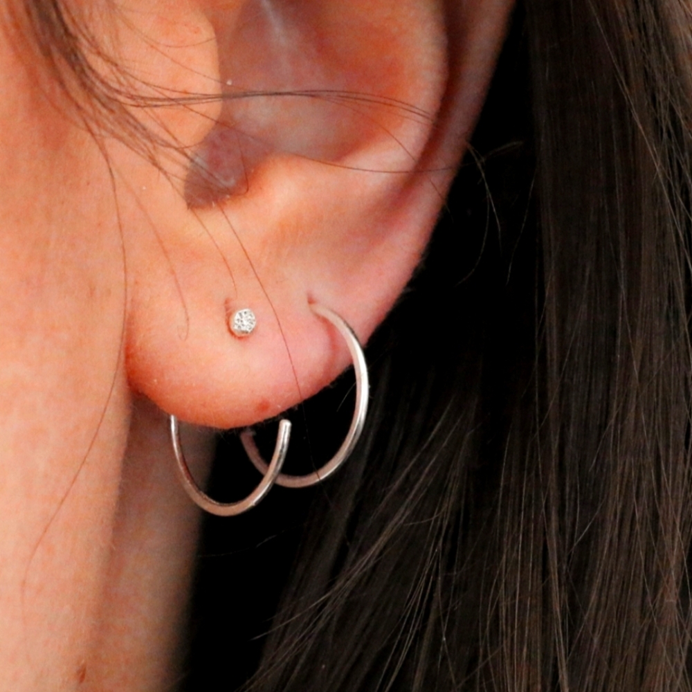 Silver Open Hoop Earrings